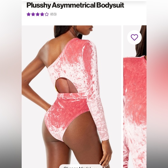 NWT Yitty Plusshy Asymetrical Bodysuit large - Picture 2 of 10